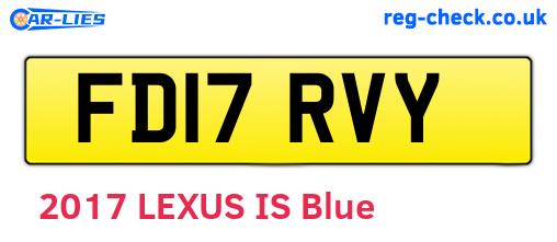 FD17RVY are the vehicle registration plates.