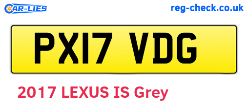PX17VDG are the vehicle registration plates.