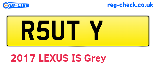 R5UTY are the vehicle registration plates.