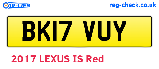 BK17VUY are the vehicle registration plates.