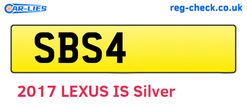 SBS4 are the vehicle registration plates.
