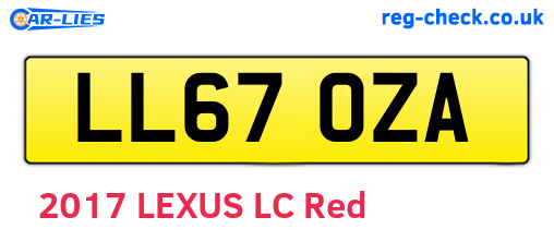 LL67OZA are the vehicle registration plates.