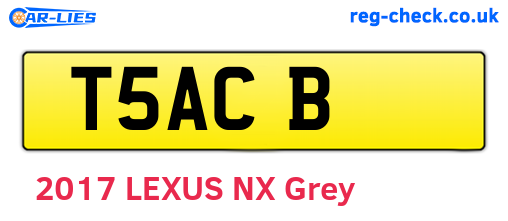 T5ACB are the vehicle registration plates.