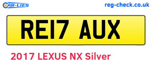 RE17AUX are the vehicle registration plates.
