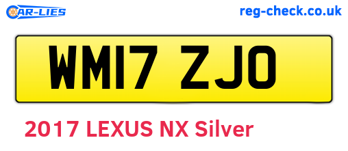 WM17ZJO are the vehicle registration plates.