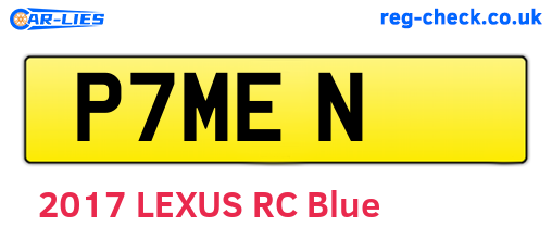 P7MEN are the vehicle registration plates.