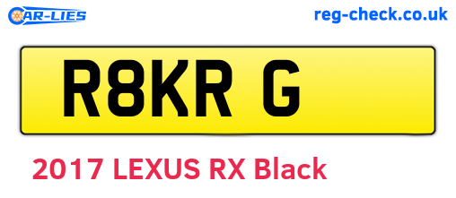 R8KRG are the vehicle registration plates.
