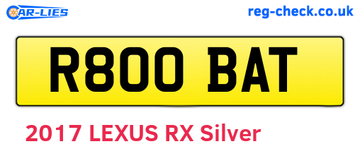 R800BAT are the vehicle registration plates.