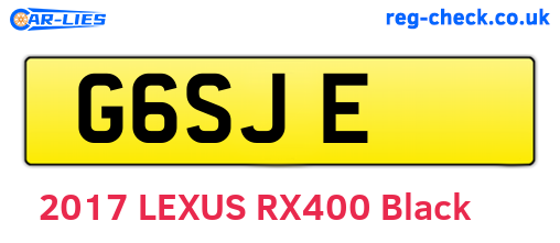 G6SJE are the vehicle registration plates.