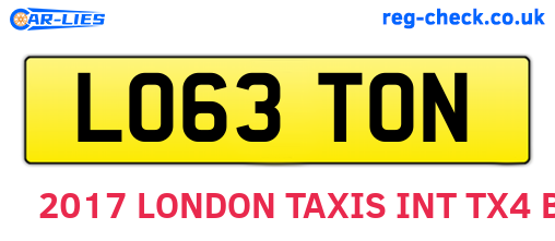 LO63TON are the vehicle registration plates.