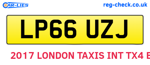 LP66UZJ are the vehicle registration plates.