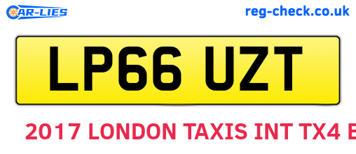 LP66UZT are the vehicle registration plates.
