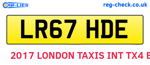 LR67HDE are the vehicle registration plates.