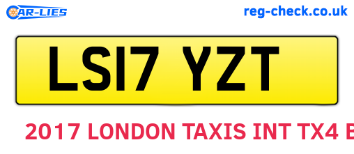 LS17YZT are the vehicle registration plates.