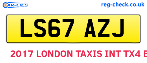 LS67AZJ are the vehicle registration plates.