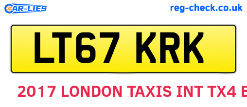 LT67KRK are the vehicle registration plates.