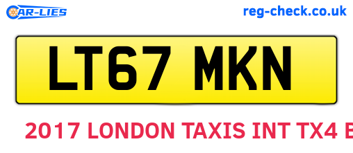 LT67MKN are the vehicle registration plates.