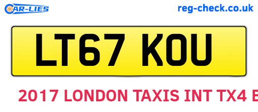 LT67KOU are the vehicle registration plates.