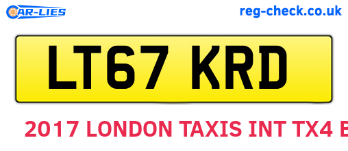 LT67KRD are the vehicle registration plates.