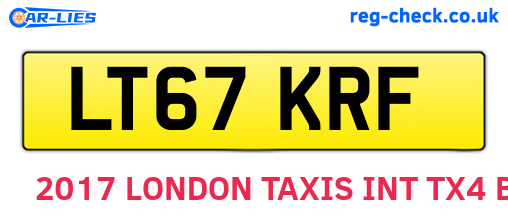 LT67KRF are the vehicle registration plates.