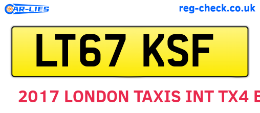 LT67KSF are the vehicle registration plates.