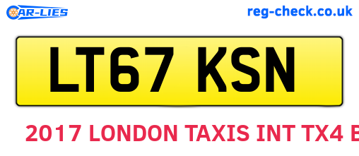 LT67KSN are the vehicle registration plates.