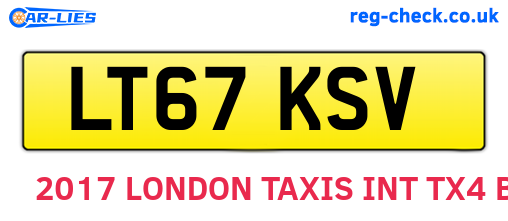 LT67KSV are the vehicle registration plates.