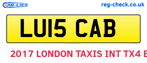 LU15CAB are the vehicle registration plates.
