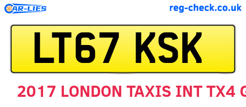 LT67KSK are the vehicle registration plates.