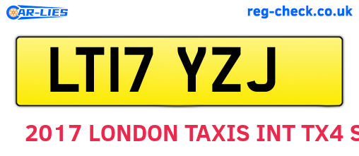 LT17YZJ are the vehicle registration plates.