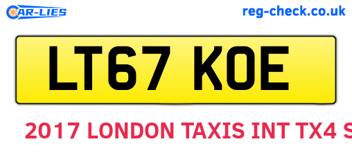 LT67KOE are the vehicle registration plates.