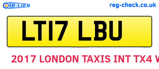 LT17LBU are the vehicle registration plates.