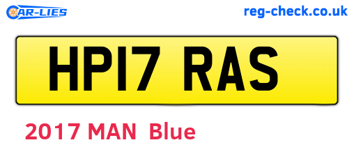 HP17RAS are the vehicle registration plates.