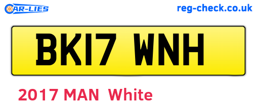 BK17WNH are the vehicle registration plates.