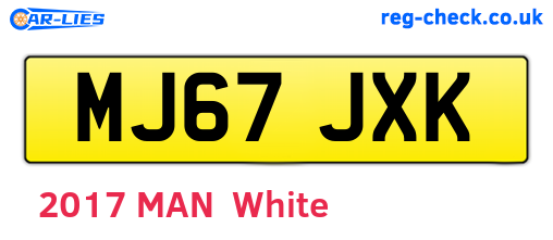 MJ67JXK are the vehicle registration plates.