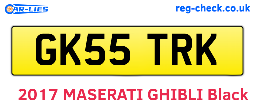 GK55TRK are the vehicle registration plates.