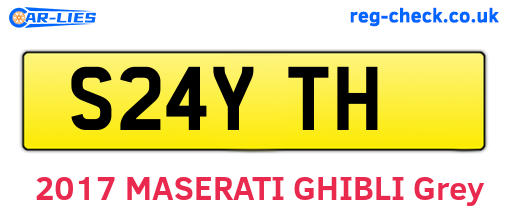 S24YTH are the vehicle registration plates.