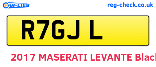 R7GJL are the vehicle registration plates.