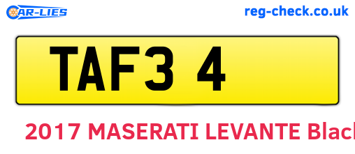 TAF34 are the vehicle registration plates.