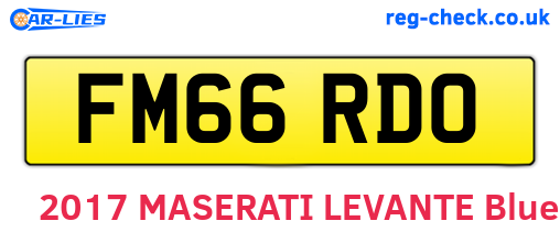 FM66RDO are the vehicle registration plates.