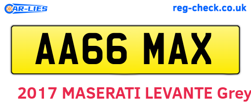 AA66MAX are the vehicle registration plates.