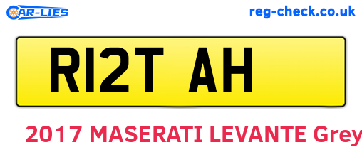 R12TAH are the vehicle registration plates.