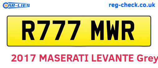 R777MWR are the vehicle registration plates.
