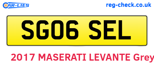 SG06SEL are the vehicle registration plates.