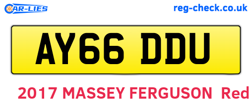 AY66DDU are the vehicle registration plates.