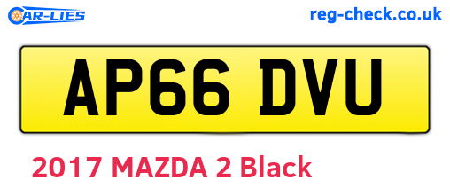 AP66DVU are the vehicle registration plates.