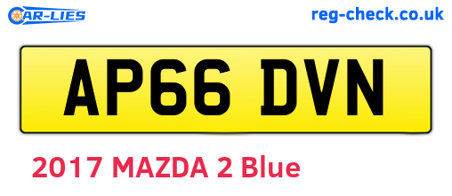 AP66DVN are the vehicle registration plates.