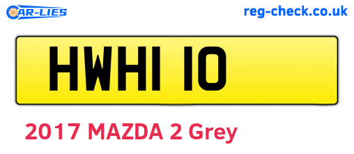 HWH110 are the vehicle registration plates.