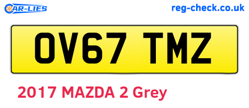 OV67TMZ are the vehicle registration plates.