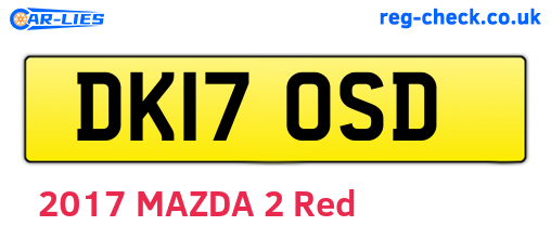 DK17OSD are the vehicle registration plates.